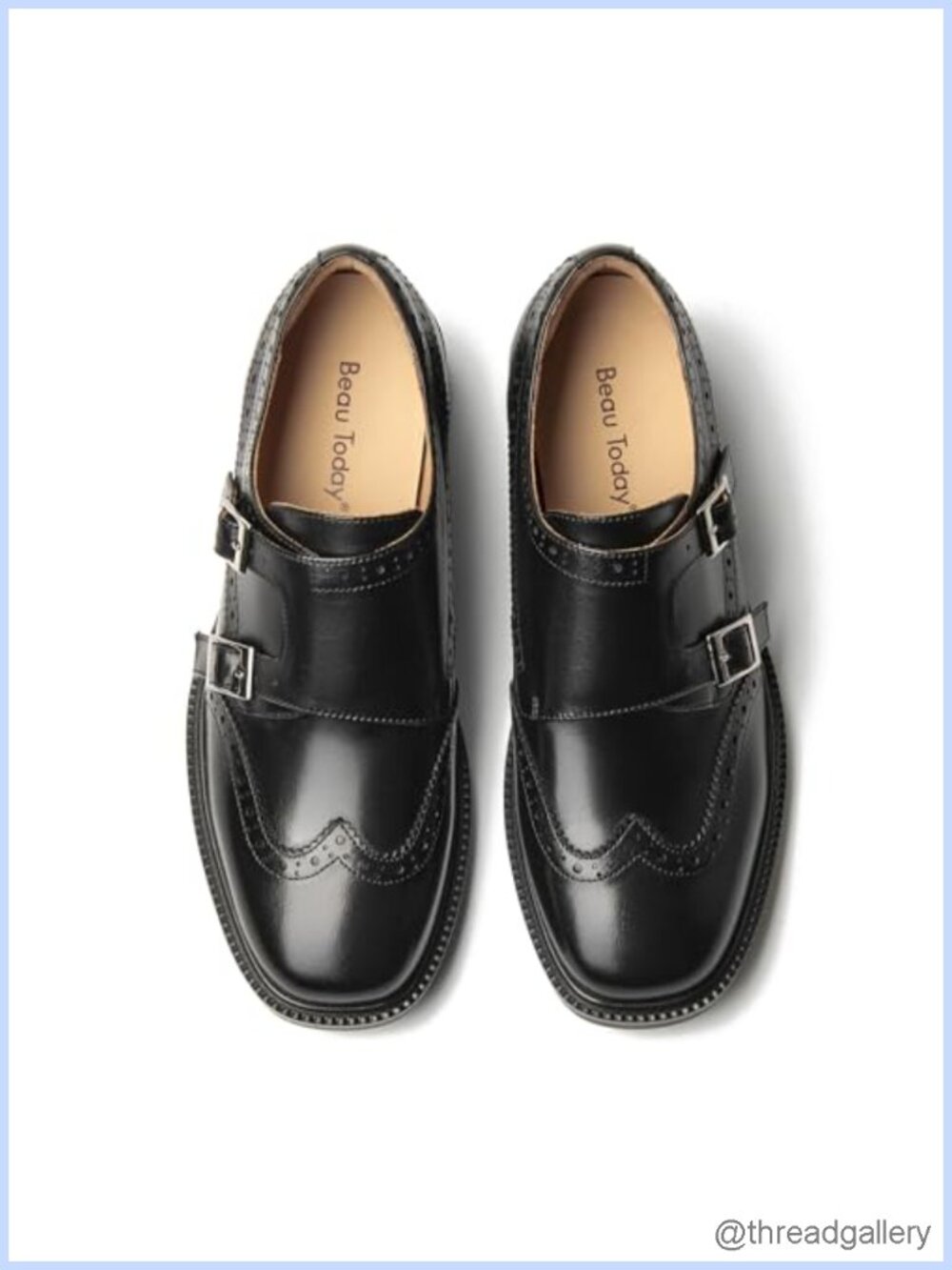 Monk Strap Loafers Cap Toe Wingtip Brogue Calfskin Business Casual